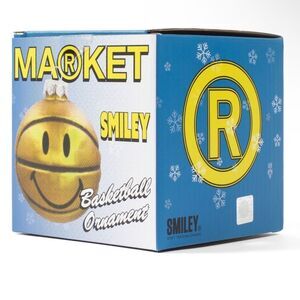 MARKET | Smiley Basketball Ornament NEW IN BOX